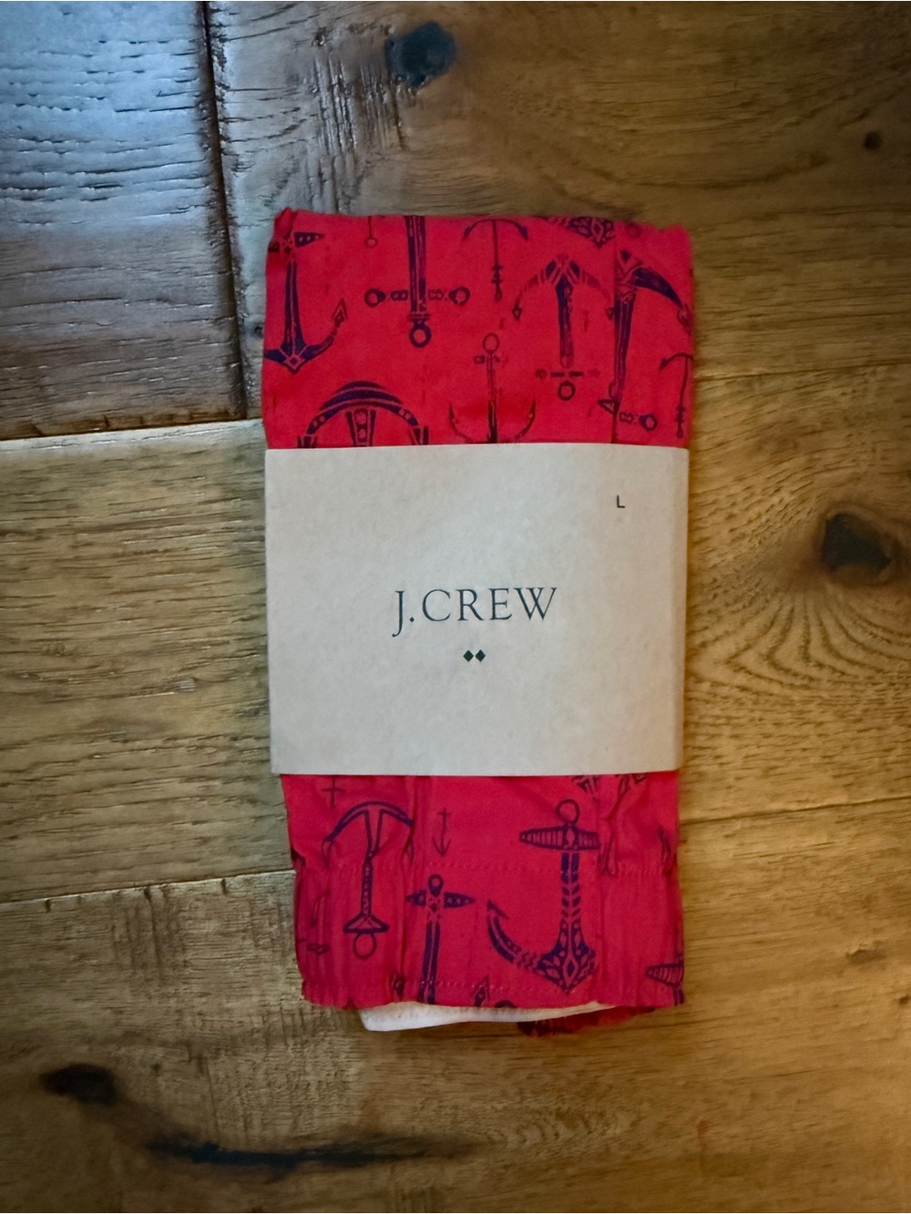 J. Crew Red Leggings with Navy Anchor Print
